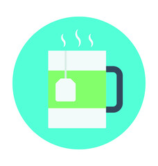 Hot Tea Colored Vector Icon 