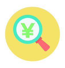 Yen Search Colored Vector Icon