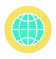 Globe Colored Vector Icon 
