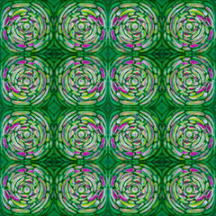 Seamless colorful ethnic pattern. Hand drawing watercolor circles.
