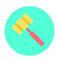 Gavel Colored Vector Icon 

