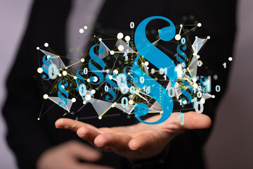 Lawyer and advocate on-line law services concept.
