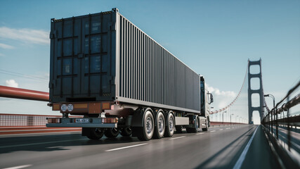 Fototapeta na wymiar Delivery by truck. 3d illustration