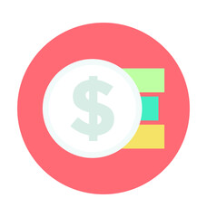 Dollar Sign Colored Vector Icon 