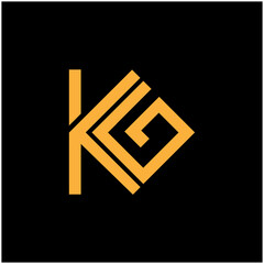 letter KG design logo vector. KG letter illustration logo business - obrazy, fototapety, plakaty