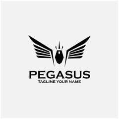 pegasus design logo vector. pegasus illustration animal design vector