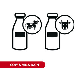 Vector image. Cow milk icon.