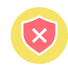 Obraz premium Shield Cross Colored Line Icon