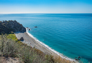 Coastline near Nerja , in Andalusia , Southern Spain