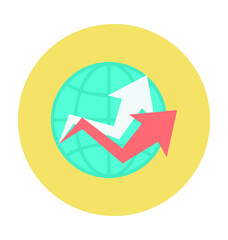 Globe Colored Vector Icon 