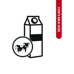 Vector image. Cow milk icon.