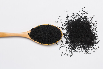 Black cumin on black background