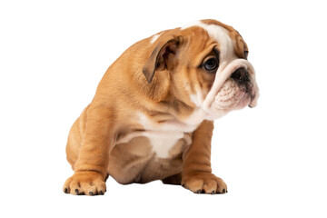 English bulldog puppy isolated on a white background