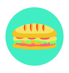 Burger Colored Vector Icon