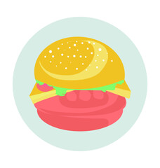 Burger Colored Vector Icon