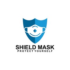 Shield Mask Protection logo Icon Design Vector