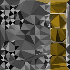 Obraz premium grey and black chequered pattern with contrasting yellow and black zone with white ladder frames triangular mosaic