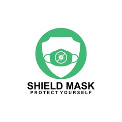 Shield Mask Protection logo Icon Design Vector