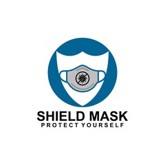 Shield Mask Protection logo Icon Design Vector