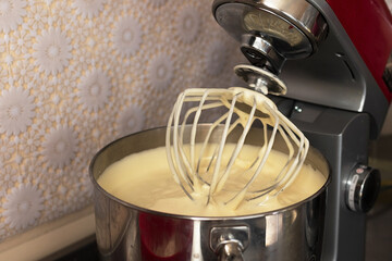 Mixer with batter, cake dough making process