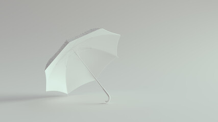 White Umbrella with White Droplets 3d illustration render