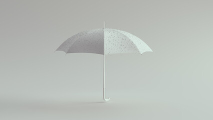 White Umbrella with White Droplets 3d illustration render © paul