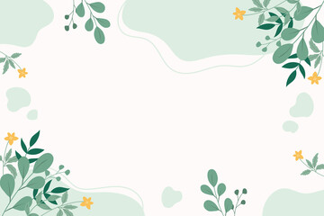 Fototapeta na wymiar Botanical background with leaves.Floral banner template. 