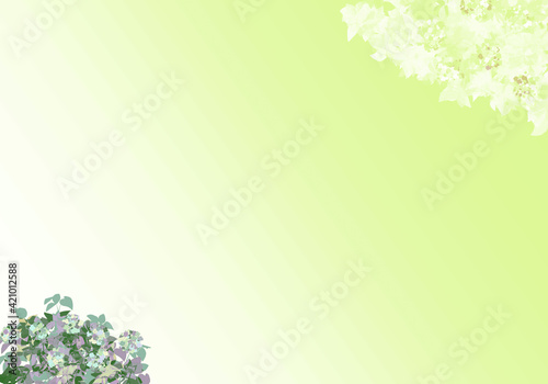 濃色と淡色のあじさいの花のあるグラデーション背景 フレームイラスト 黄緑 紫系のクラシカルな色調 Wall Mural Rainowl 濃色と淡色のあじさいの花のあるグラデーション背景 フレームイラスト 黄緑 紫系のクラシカルな色調 Wall Mural Rainowl