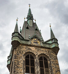 Fototapeta na wymiar The Henry Bell Tower (Jindrisska tower) in Prague