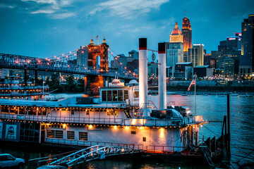Cincinnati, Ohio, USA downtown skyline on the Ohio River.
