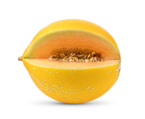 yellow melon on white background