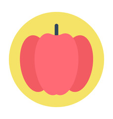 Obraz premium Bell Pepper Colored Vector Icon