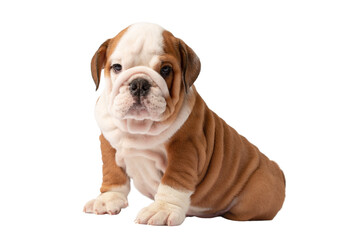 English bulldog puppy isolated on a white background