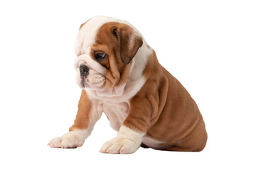 English bulldog puppy isolated on a white background