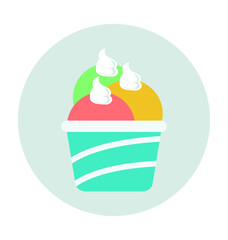 Ice Cream Colored Vector Icon