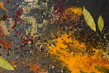 Many various spices in studio