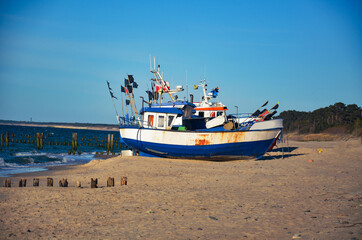 Fishing boat on the beach 