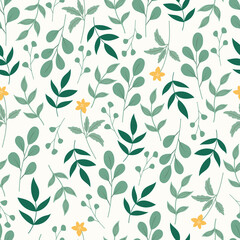 floral seamless pattern with florwer and leaves