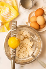 Raw dough for the traditional hot cross buns