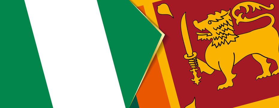 Nigeria and Sri Lanka flags, two vector flags.