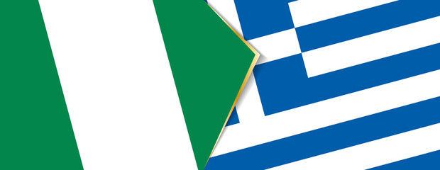 Nigeria and Greece flags, two vector flags.
