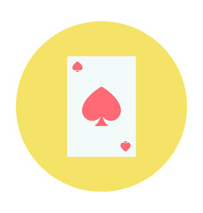 Spade Card Colored Vector Icon