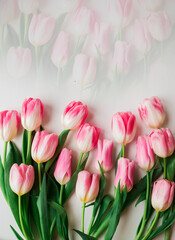 Pink tulip flowers bouquet isolated on white