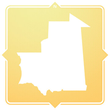 recommend clip art: Simple outline map of mauritania with National Symbols