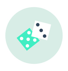 Dices Colored Vector Icon