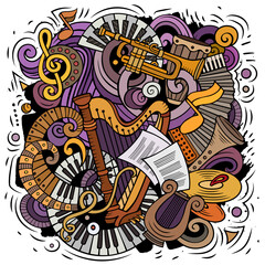 Cartoon vector doodles Classic music illustration