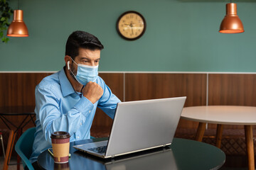 mature business man reading report, strategies and working at cafe office. .