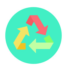 Recycling Colored Vector Icon