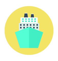 Cargo Ship Colored Vector Icon 