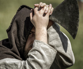 Medieval executioner with axe
